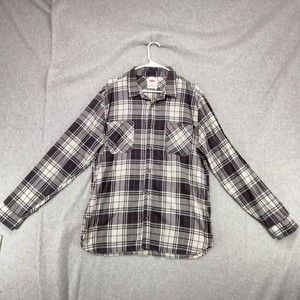 Levis Button Up Shirt Black Plaid Cotton Blend Long Sleeve Mens XL